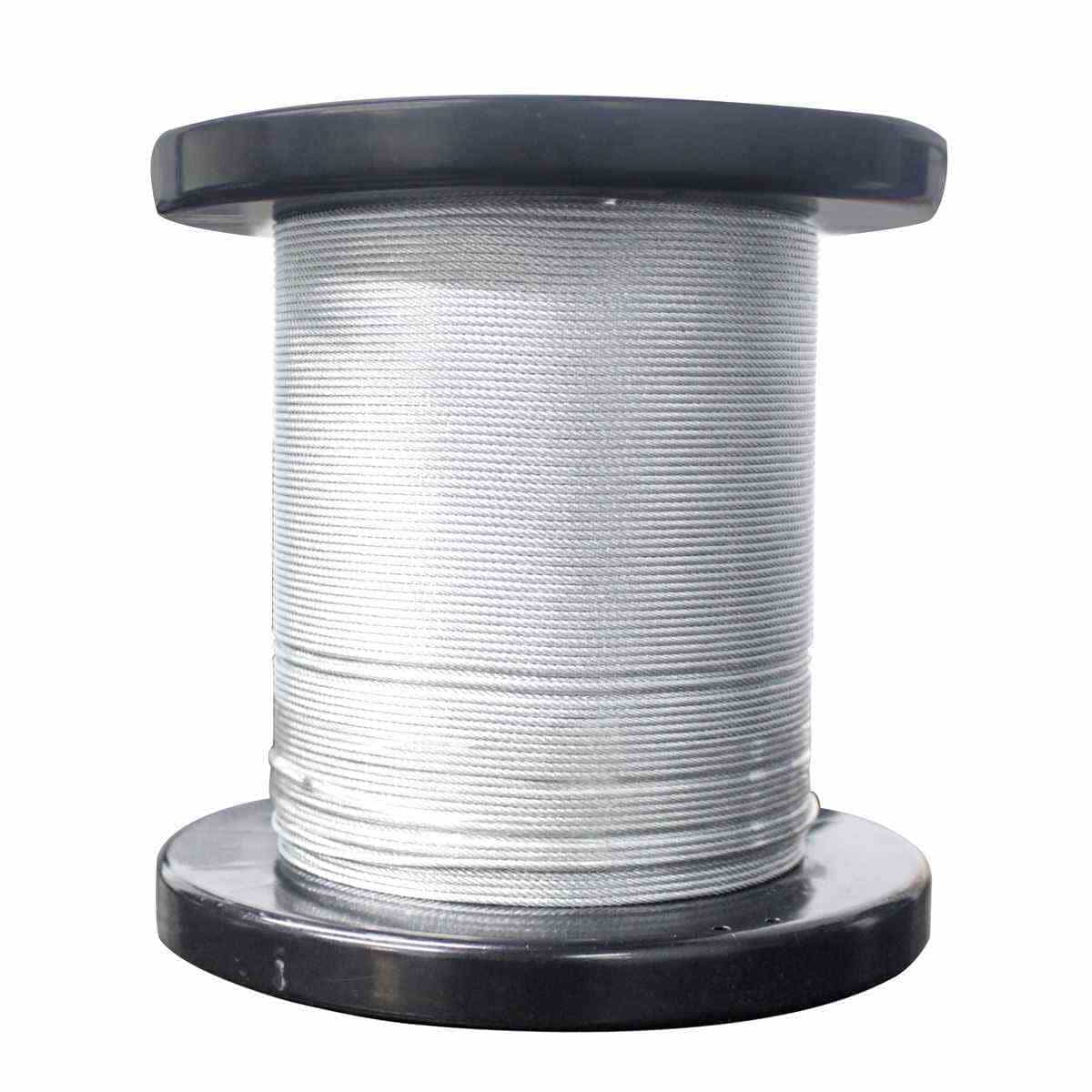 CABLE DE ACERO C/FORRO PLASTICO 7X7 1/8"-3/16" ROLLO 500MTS