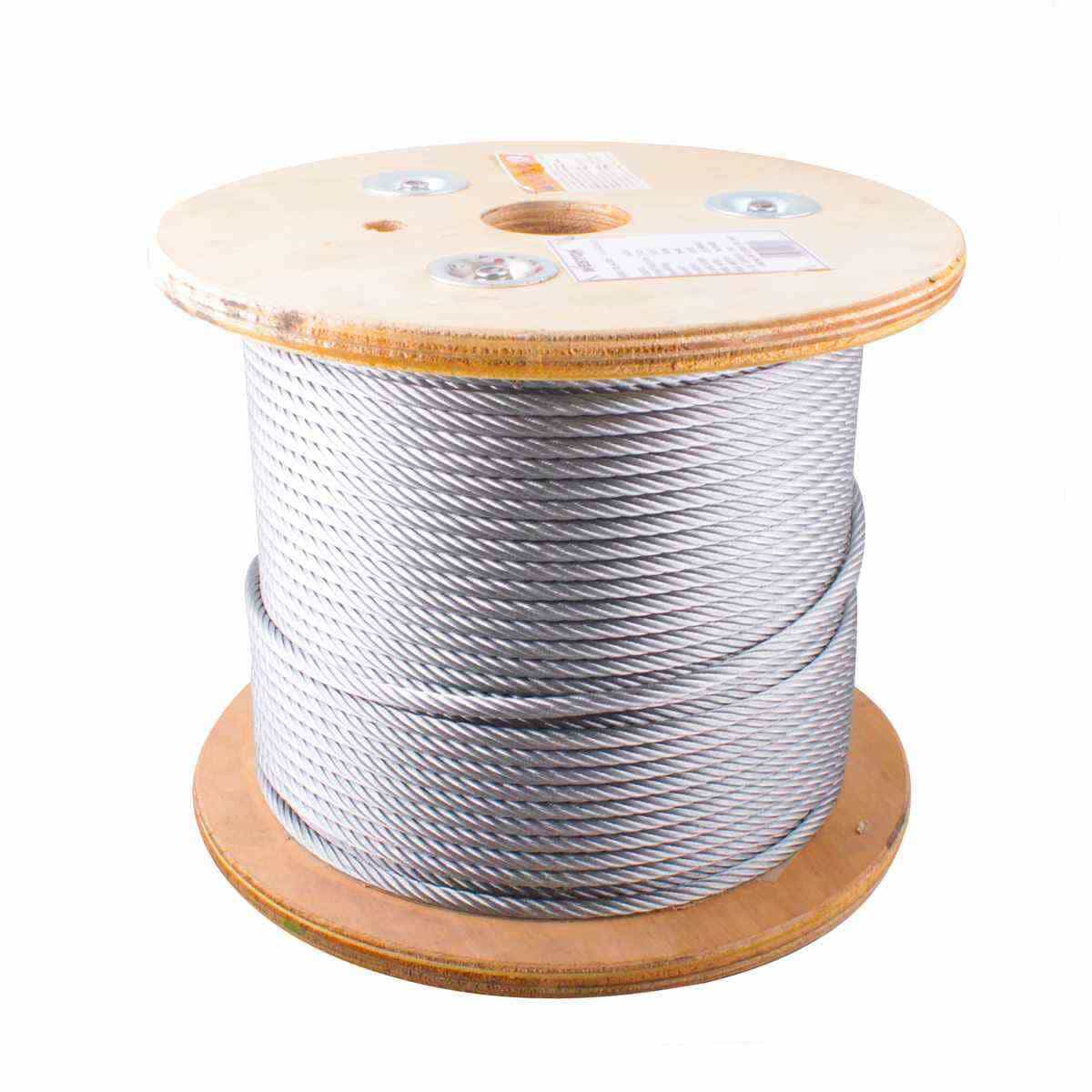 CABLE DE ACERO GALVANIZADO 7X19 1/4" ROLLO 1500M