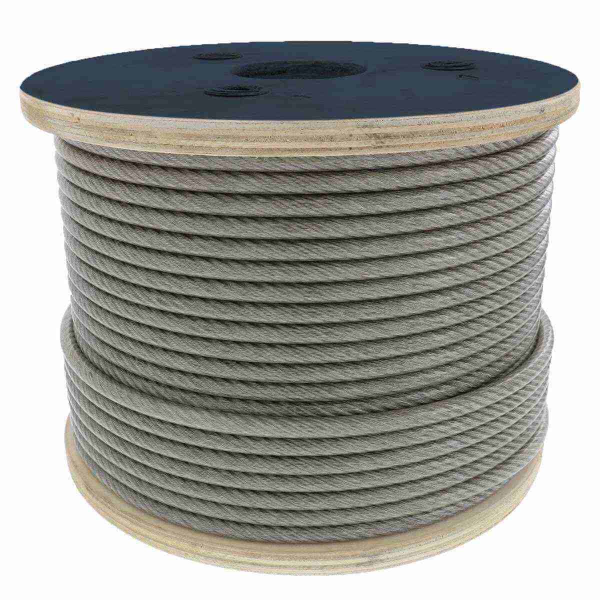 CABLE DE ACERO ALMA DE FIBRA FC 6X19 1" ROLLO 500M