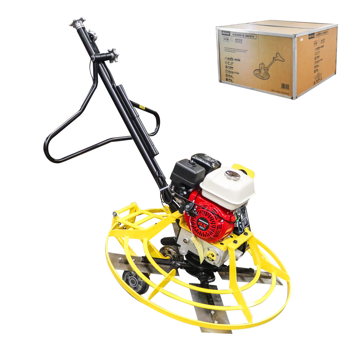 ALISADORA D/CONCRETO MANUAL C/CUCHILLAS 92CM 6.5HP MOTOR LONCIN