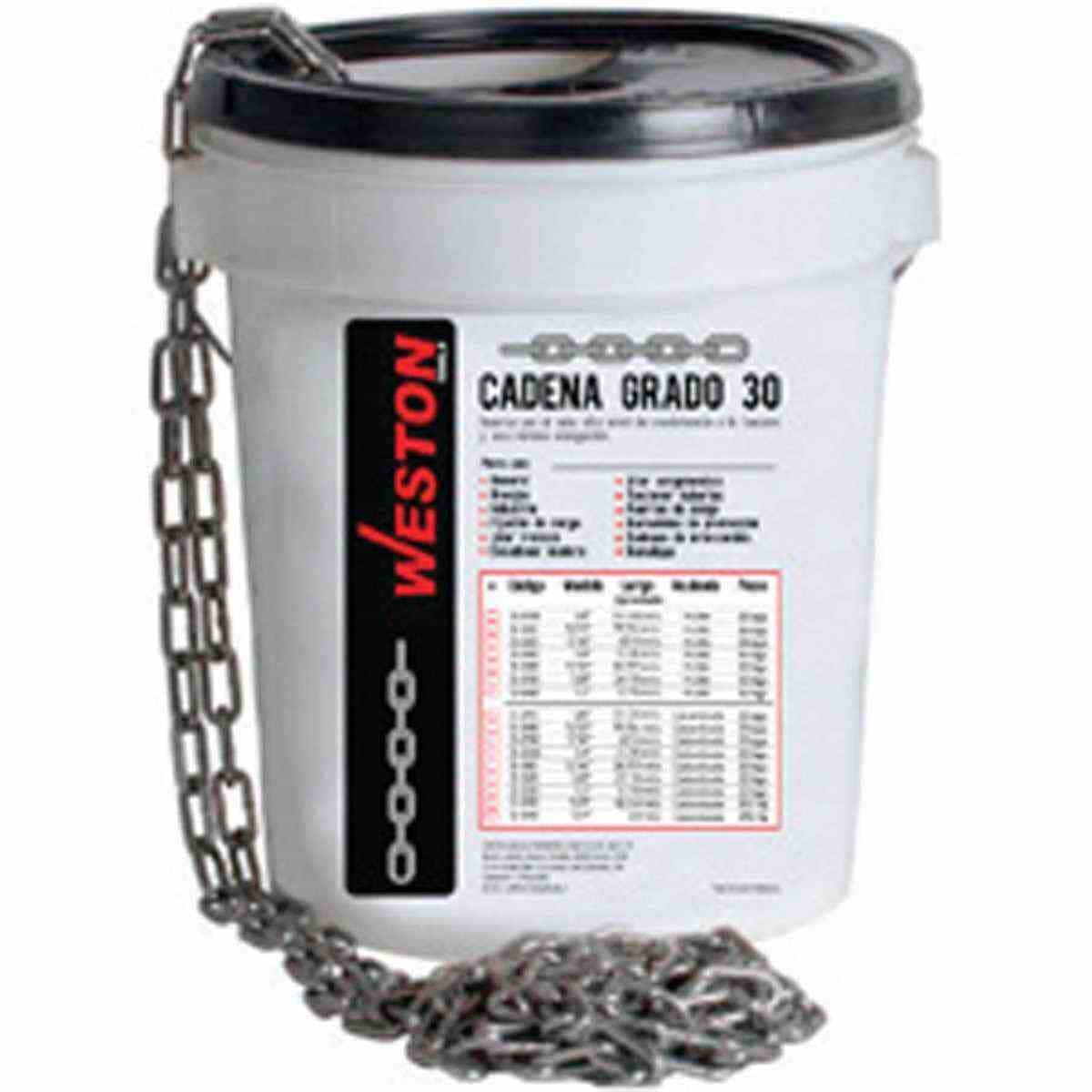 CADENA D/ACERO PULIDO 3/8" 50KG GRADO 30 24.78 METROS