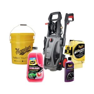 HIDROLAV. 2.6HP 2200PSI + CUBETA MEGUIARS + LIMPIADOR 1.89L + BRILLANT LLANTAS 473ML + MICROFIB. 3PZ