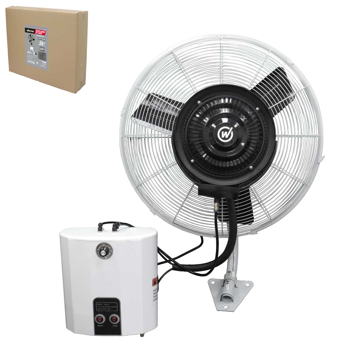 VENTILADOR DE PARED CON ROCIADOR 24" 127V 1/3HP (248.5 W)