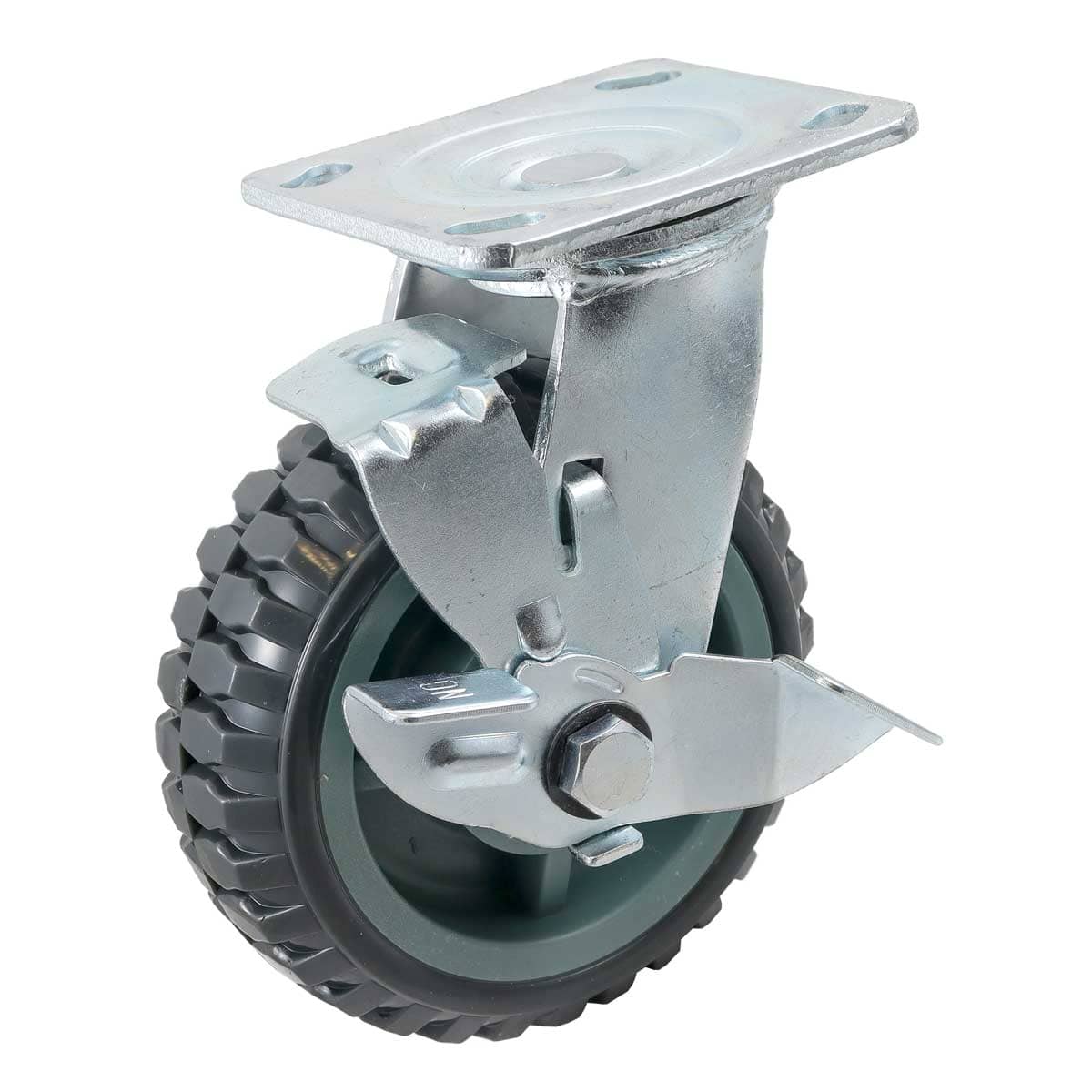 RODAJA DE PU CENTRO PP GIR. C/FRENO TIPO TRACTOR 6" (150*50MM)