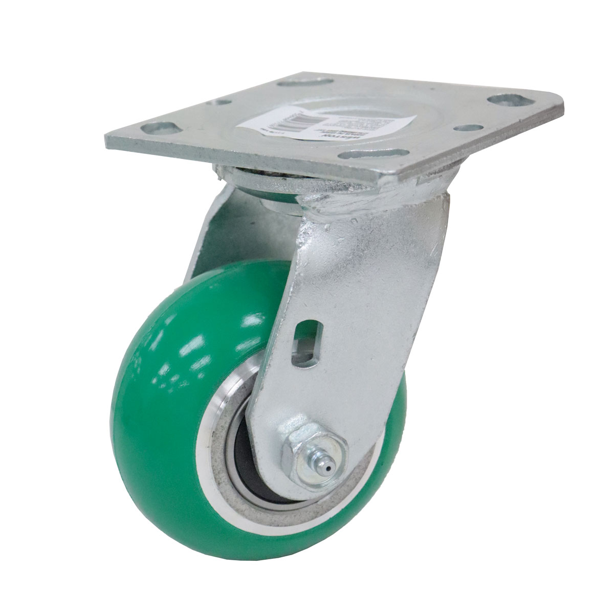 RODAJA PU VERDE C/ALUMINIO GIRA. 4X2"