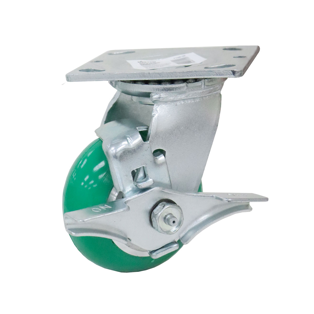RODAJA PU VERDE C/ALUMINIO GIRA. C/FRENO 5X2"