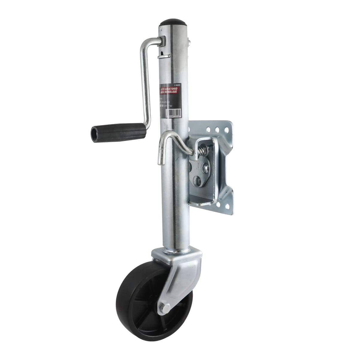 GATO P/REMOLQUE GIRATORIO C/RUEDA 6"x2" MANIVELA LATERAL CAP. 1200 LB