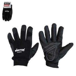 GUANTE DE TRABAJO DE PIEL DE RES USO GENERAL AJUSTABLE GANCHO Y FELPA PULGAR KEYSTONE 9.5"